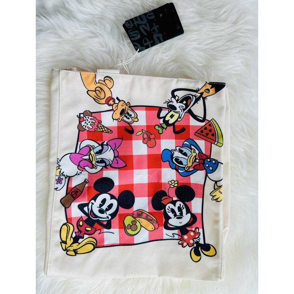 *NEW EXCLUSIVE* Loungefly Mickey and Friends Picnic Canvas Tote Bag